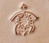 Matoir mini "3D" cuir - Tortue Tribale / ethnique