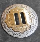Concho argent et or à lacer - 38 mm