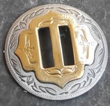 Concho argent et or à lacer - 32 mm