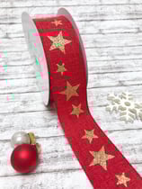 Motivband Sterne rot 40mm, 2 Meter