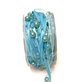 Perlengirlande türkis - 1 Meter