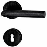 Türdrückergarnitur - HAGER 10.134/10.197 Serie Tubo - geschmiedet, patiniert - für Zimmertüren - Drückervierkant 8 mm