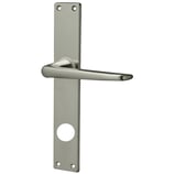 Türdrückergarnitur - MEGA 33.300/35.460 - vernickelt - für Haustüren - Drückervierkant 9 mm - mit Langschild RZ 78