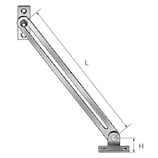 Klappenhalter ohne Arretierung - Länge 180 mm