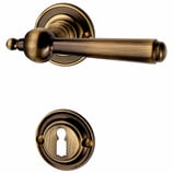 Türdrückergarnitur - HAGER 22.1284/22.1426 Serie Bern - Messing brüniert - für Zimmertüren - Drückervierkant 8 mm