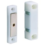 Magnetschnäpper Kunststoff weiss - mit beweglicher Gegenplatte