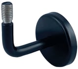 Handlaufstütze - schwarz - abgebogen 90° - mit Gewinde M12 - mit Abdeckrosette
