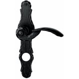 Türdrückergarnitur - HAGER 10.116H/10.117H Serie Zillertal - geschmiedet, patiniert - für Haustüren - Drückervierkant 9 mm - mit Langschild RZ 78