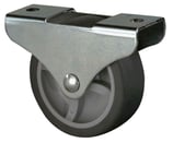 Bockrolle 1118 - Lauffläche Gummi - mit Anschraubplatte