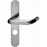 Türdrückergarnitur - GLUTZ 5064/5345 Serie Oslo - Edelstahl - für Haustüren - Drückervierkant 9 mm - mit Langschild RZ 78