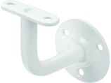 Handlaufstütze - weiss - abgebogen 90° - mit flacher Auflageplatte