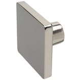 Möbelknopf 45x45 mm - Zink geschliffen matt vernickelt