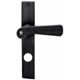 Türdrückergarnitur - HAGER 10.150H/10.151H Serie Pregassona - geschmiedet, patiniert - für Haustüren - Drückervierkant 9 mm - mit Langschild RZ 78