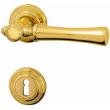 Türdrückergarnitur - HAGER 20.1275/20.1432 Serie Carlo - Messing poliert - für Zimmertüren - Drückervierkant 8 mm