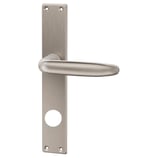 Türdrückergarnitur - MEGA 33.100/35.460 - vernickelt - für Haustüren - Drückervierkant 9 mm - mit Langschild RZ 78