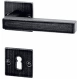 Türdrückergarnitur - HAGER 10.137/10.196/14 Serie Quadro - geschmiedet, patiniert - für Zimmertüren - Drückervierkant 8 mm