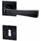 Türdrückergarnitur - HAGER 10.11/10.196/18 Serie Mendrisio - geschmiedet, patiniert - für Zimmertüren - Drückervierkant 8 mm