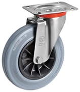 Lenkrolle 2019 - Lauffläche Gummi - mit Anschraubplatte