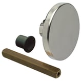 Drehknopf ø 55 mm - Zink geschliffen matt vernickelt - Vierkantstift lose 7x70 mm