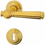 Türdrückergarnitur - HAGER 20.1416/20.1432 Serie Riccardo - Messing poliert - für Zimmertüren - Drückervierkant 8 mm