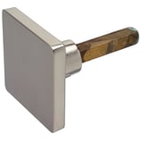 Drehknopf 45x45 mm - Zink geschliffen matt vernickelt - Vierkantstift 7x35 mm