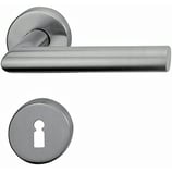 Türdrückergarnitur - GLUTZ 30.030/5632C Serie Topaz - Edelstahl - für Zimmertüren - Drückervierkant 8 mm