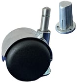 Möbel-Doppelrolle - Rad-ø 50 mm - Tragkraft 50 kg - mit Hülse zum Einbohren ø 13 mm