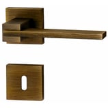 Türdrückergarnitur - HAGER 22.1131/22.1538 Serie Ultra - Messing brüniert - für Zimmertüren - Drückervierkant 8 mm