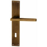 Türdrückergarnitur - HAGER 22.1135/22.1044 Serie Prisma - Messing brüniert - für Zimmertüren - Drückervierkant 8 mm