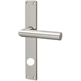 Türdrückergarnitur - MEGA 33.235/35.460 - vernickelt - für Haustüren - Drückervierkant 9 mm - mit Langschild RZ 78