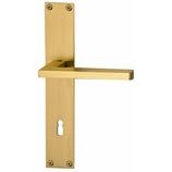 Türdrückergarnitur - HAGER 21.1135/21.1044 Serie Prisma - Messing matt - für Zimmertüren - Drückervierkant 8 mm