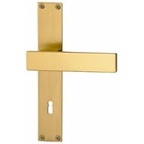 Türdrückergarnitur - HAGER 21.1133/21.1044 Serie Iris - Messing matt - für Zimmertüren - Drückervierkant 8 mm