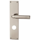 Renovationsgarnitur - HAGER 23.1147H/43.1182H Serie Basel - vernickelt - für Haustüren - Drückervierkant 9 mm - mit Langschild RZ 78