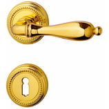 Türdrückergarnitur - HAGER 20.1412/20.1431 Serie Federico - Messing poliert - für Zimmertüren - Drückervierkant 8 mm