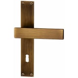 Türdrückergarnitur - HAGER 22.1133/22.1044 Serie Iris - Messing brüniert - für Zimmertüren - Drückervierkant 8 mm