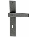 Türdrückergarnitur - HAGER 12.135/12.132/18 Serie Next - geschmiedet, thermopatiniert - für Zimmertüren - Drückervierkant 8 mm