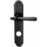 Renovationsgarnitur - HAGER 10.138H/10.159XL Serie Bern - geschmiedet, patiniert - für Haustüren - Drückervierkant 9 mm - mit Langschild RZ 78