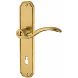 Türdrückergarnitur - HAGER 21.1213/21.1078 Serie Classique - Messing matt - für Zimmertüren - Drückervierkant 8 mm