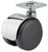 Möbel-Doppelrolle - Rad-ø 50 mm - Tragkraft 50 kg - mit Anschraubplatte