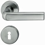 Türdrückergarnitur - GLUTZ 30.160/5632C Serie Topaz - Edelstahl - für Zimmertüren - Drückervierkant 8 mm