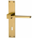 Türdrückergarnitur - HAGER 21.1131/21.1044 Serie Ultra - Messing matt - für Zimmertüren - Drückervierkant 8 mm