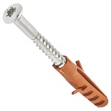 Sockelleistenschraube 3,5x40 vernickelt, Linsensenkkopf, Torx, mit Nylondübel ø 5 mm vormontiert, 200 Stück