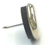 Möbelgleitnagel Stahl vernickelt mit Gummieinlage