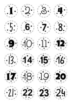 Adventskalenderzahlen mit Sternen