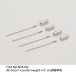 881209 Contrappeso fiocco DF95 con perno (4pcs) - Jib boom counterweight DF95 with shaft (4pcs)