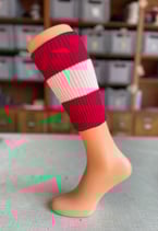 Wadelwärmer rot/weiß/rot