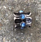 Tibetsilber Bead "Stäbe blau"