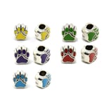 Tibetsilber Bead "Pfote farbig"
