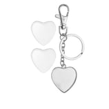 Schlüssel-Anhänger Doppelseitig Herzform silberfarben ø32mm