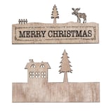 Holzdeko mit Schrift „Merry Christmas"
